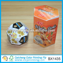 Custom design printed hexagonal cardboard snack boxes